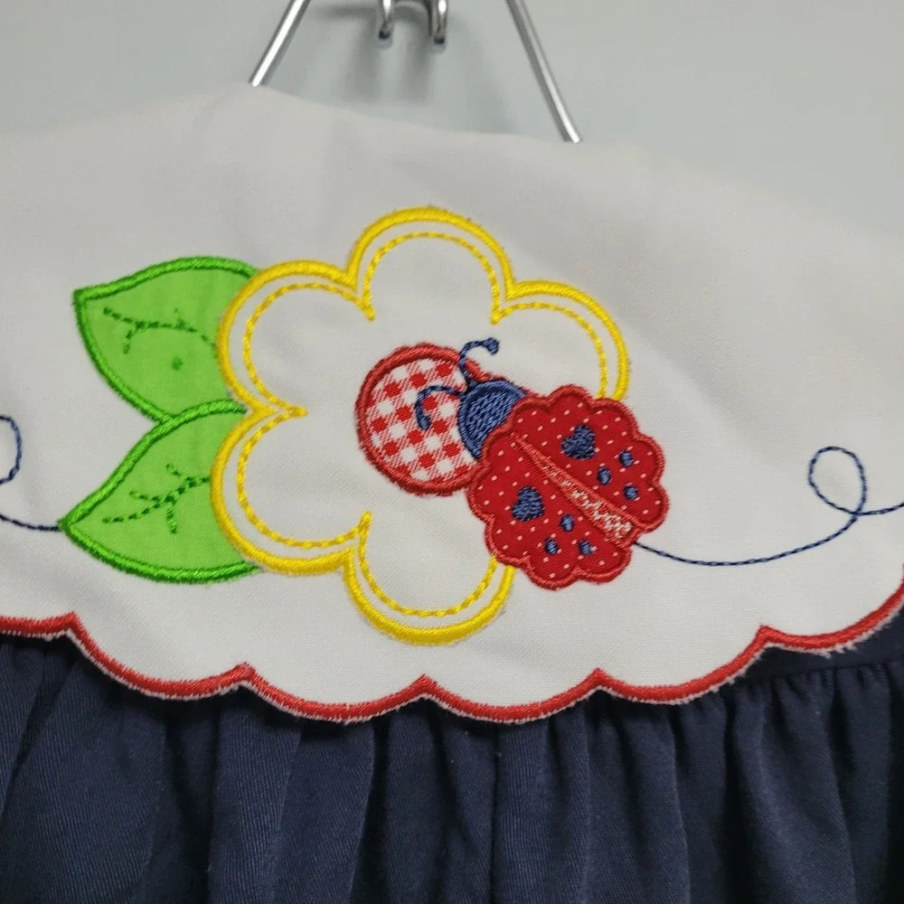 Vintage Bonnie Jean Lady Bug Dress Size 2T Floral